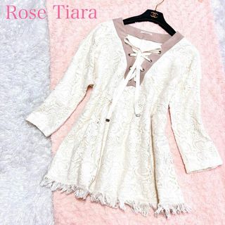 ローズティアラ(Rose Tiara)の美品 ローズティアラ  プルオーバー 46 チュニック 総レース 2XL(チュニック)