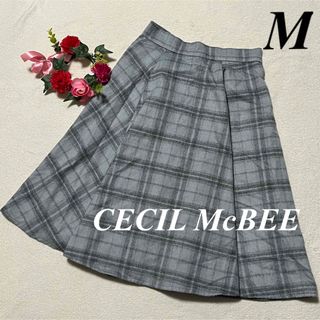 セシルマクビー CECIL McBEE ♡膝丈スカート　格子柄　M 即発送(ひざ丈スカート)