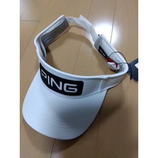 ピン(PING)の【新品】ピン バイザー ホワイト(ウエア)