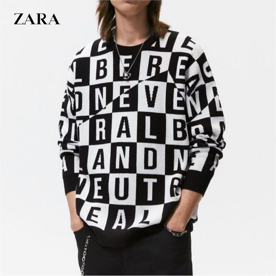 ZARA ジャガード セーター　ニット　新品未使用 メンズのトップス(ニット/セーター)の商品写真