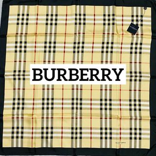 バーバリー(BURBERRY)の未使用品★BURBERRY★ スカーフ 大判 チェック シルク ブラック タグ付(バンダナ/スカーフ)