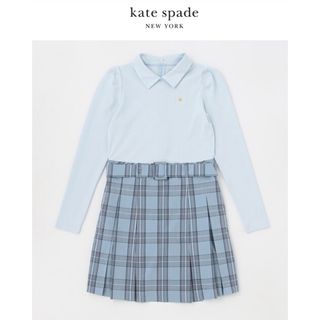 ケイトスペードニューヨーク(kate spade new york)の美品　ケイトスペードニューヨーク　150 ガールズ チェックドッキングワンピース(ワンピース)