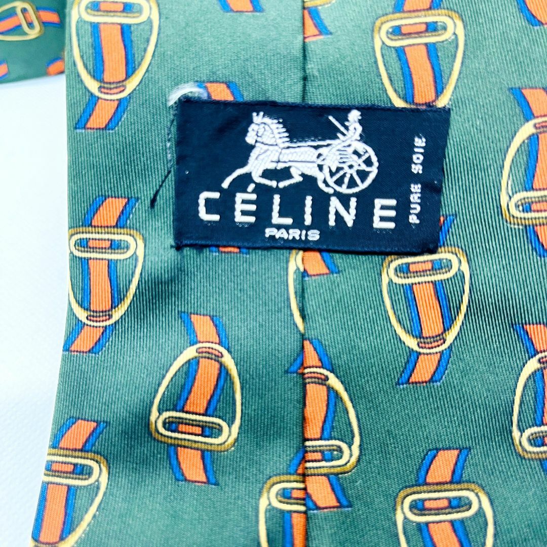 celine(セリーヌ)のCELINE セリーヌ ネクタイ シルク100% グリーン メンズのファッション小物(ネクタイ)の商品写真