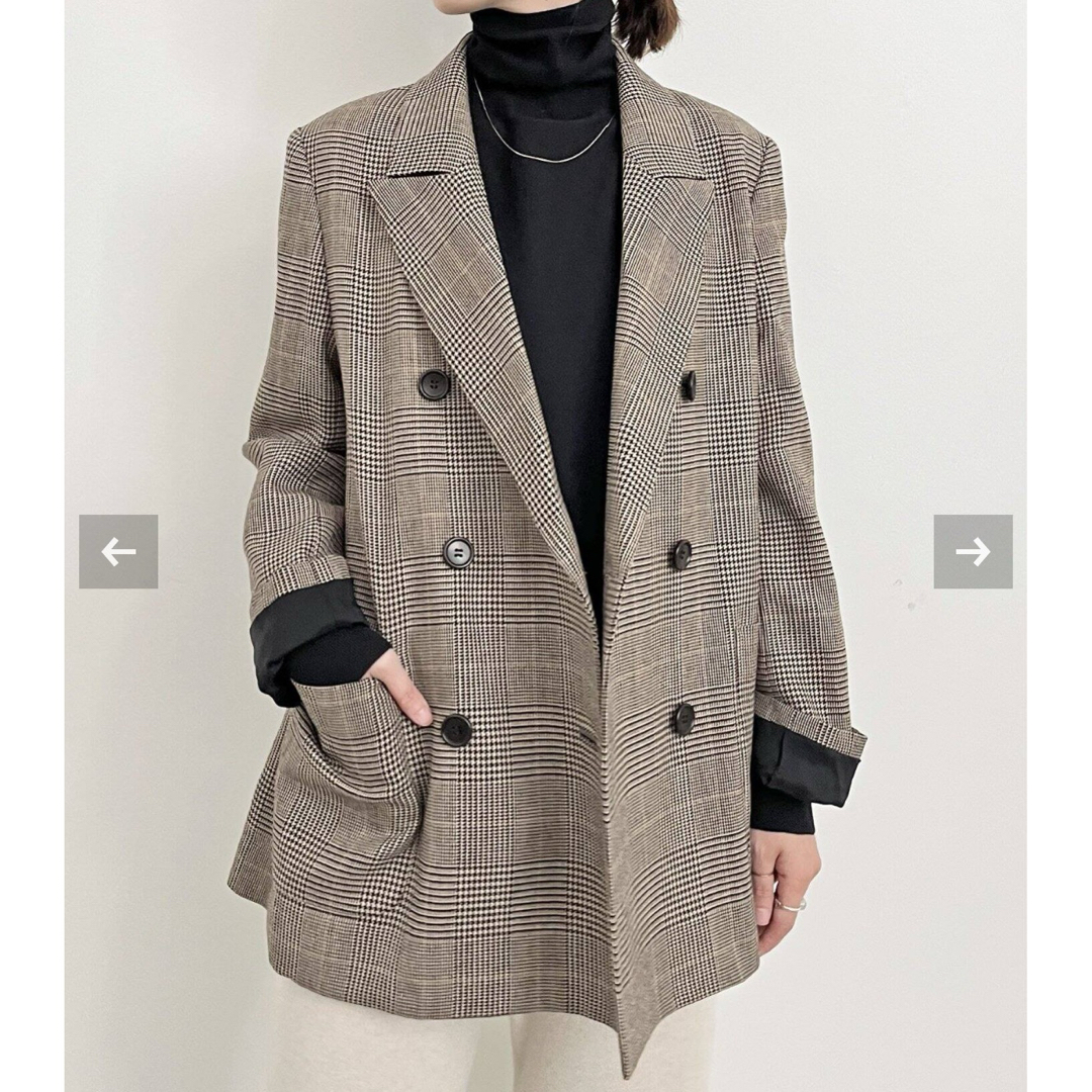 L'Appartement DEUXIEME CLASSE(アパルトモンドゥーズィエムクラス)のCHECK HANDSOME JACKET  ¥79,200税込新品未使用 レディースのジャケット/アウター(テーラードジャケット)の商品写真