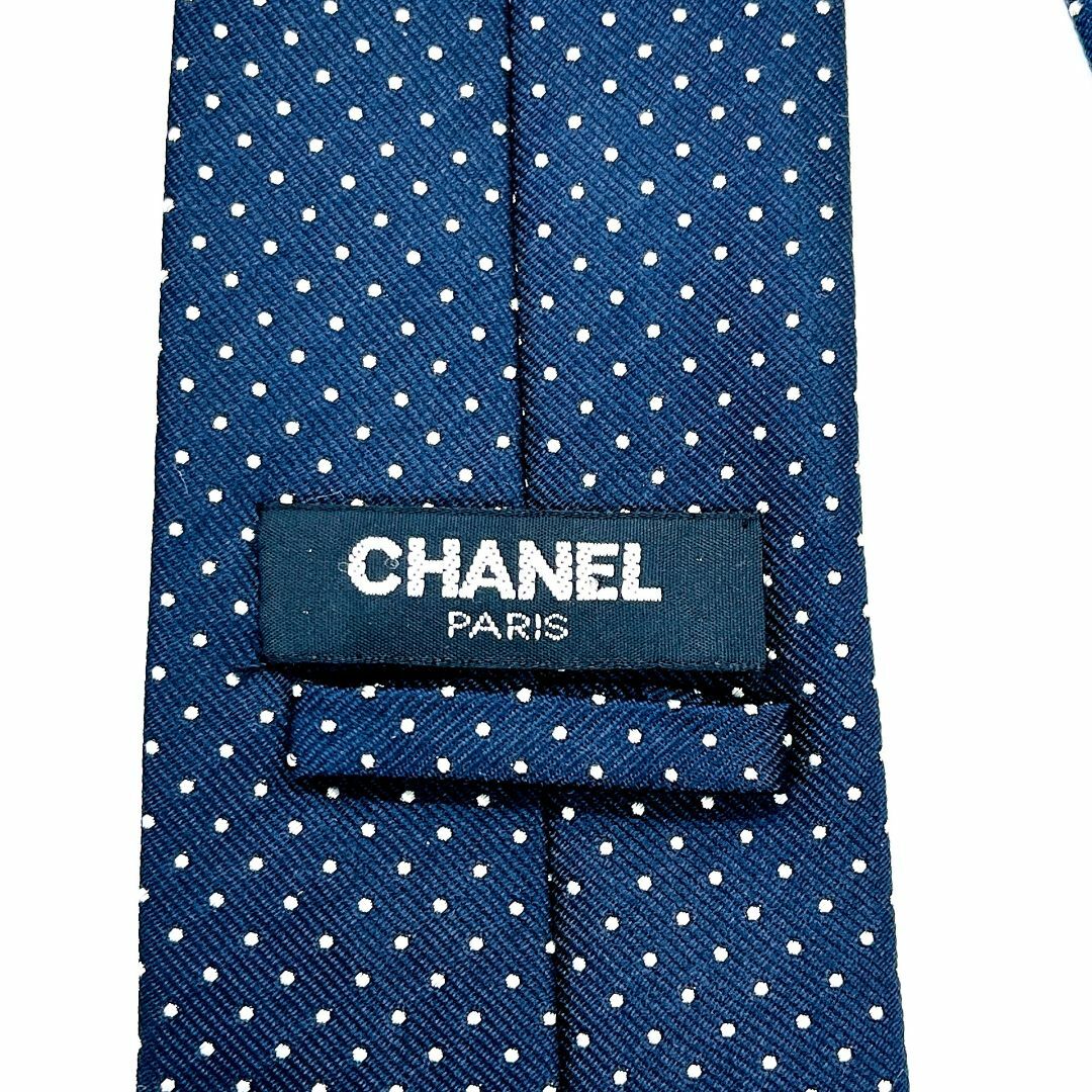 CHANEL(シャネル)のCHANEL シャネル ネクタイ シルク100% 水玉 ネイビー メンズのファッション小物(ネクタイ)の商品写真