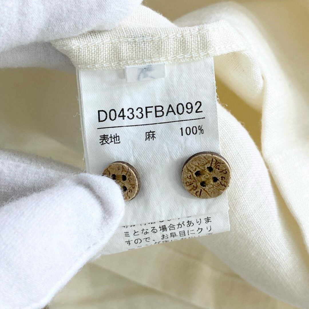 22b25-4 Papas パパス 日本製 リネン 半袖シャツ L ベージュ LINEN SHIRT ショートスリーブ ワンポイントロゴ オープンカラー 開襟 MADE IN JAPAN メンズのトップス(シャツ)の商品写真