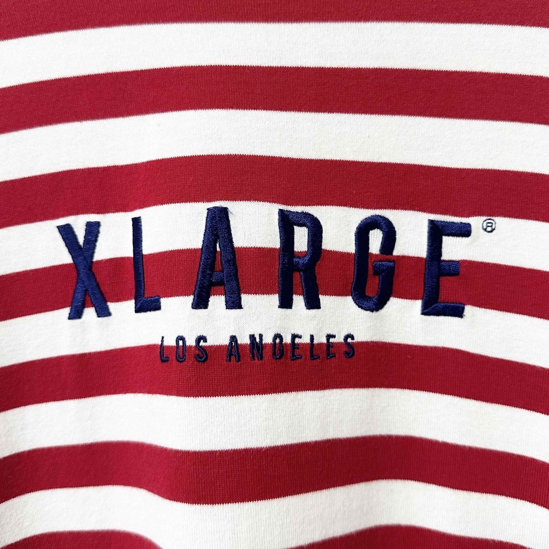 XLARGE(エクストララージ)の美品★XLARGE/エクストララージ ★ボーダー★ロンT★長袖★レッド/赤白★S メンズのトップス(Tシャツ/カットソー(七分/長袖))の商品写真