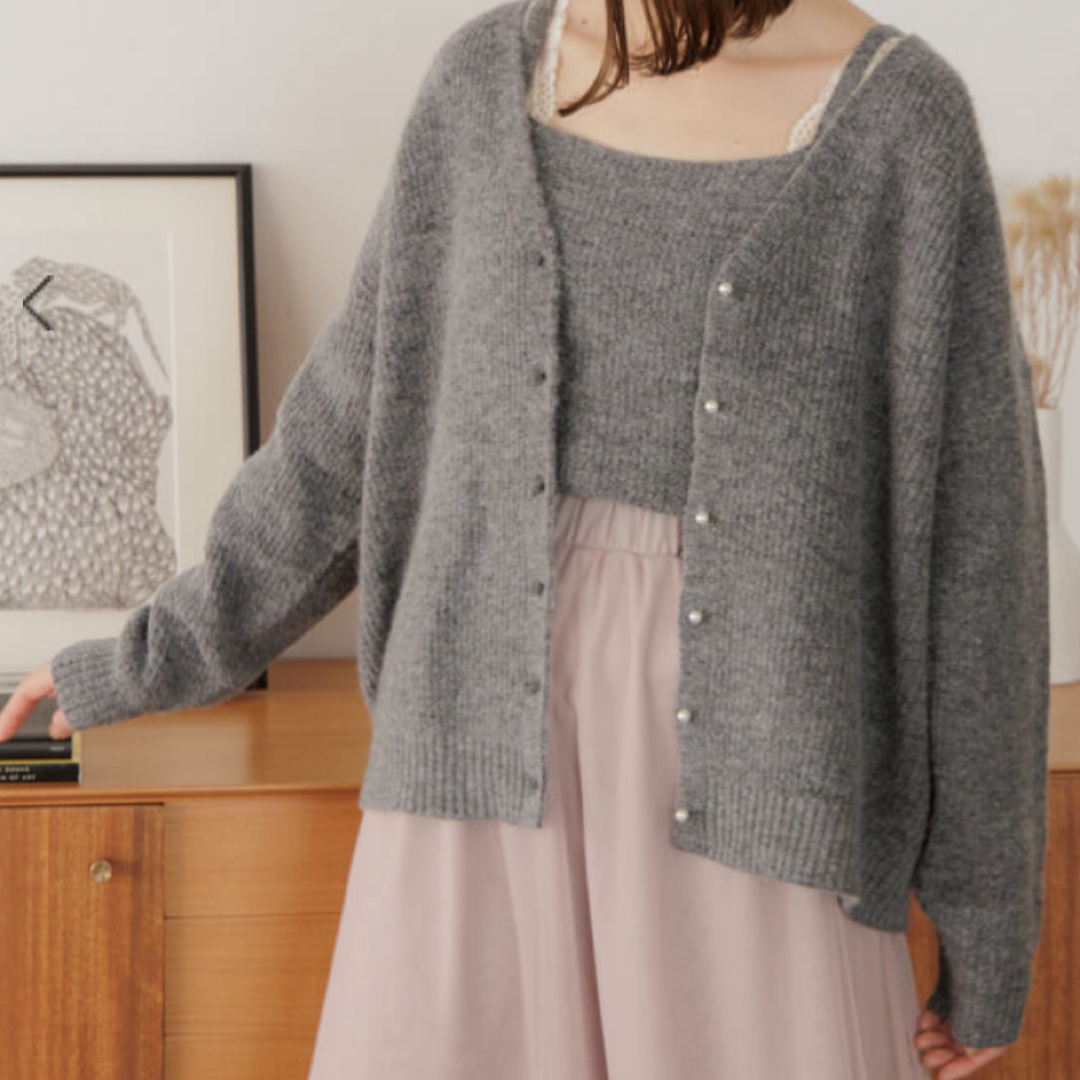 flower(フラワー)のfluffy ensemble knit2～ﾌﾗｯﾌｨｱﾝｻﾝﾌﾞﾙﾆｯﾄ2 レディースのトップス(ニット/セーター)の商品写真