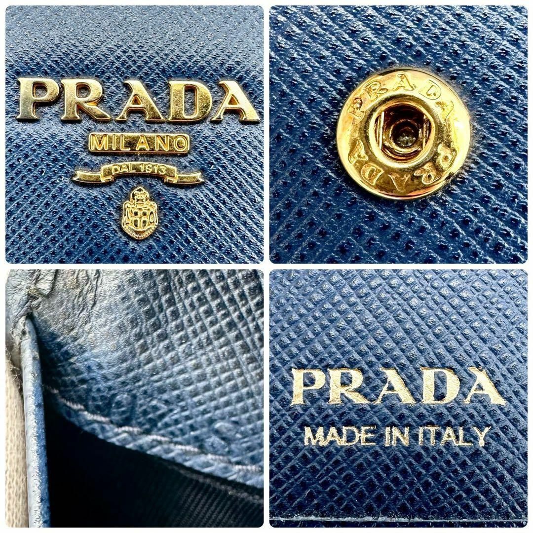 PRADA - 【人気】プラダ 6連キーケース ブルー サフィアーノ ゴールド PRADA - 【人気】プラダ 6連キーケース ブルー サフィアーノ ゴールド