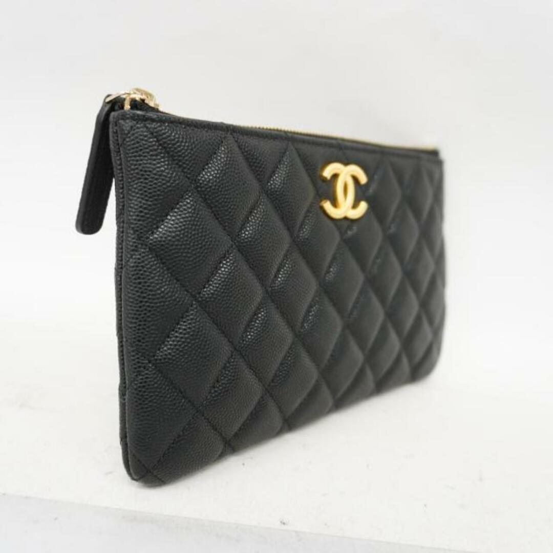 CHANEL(シャネル)の★SALE 【4fd3947】シャネル ポーチ/マトラッセ/キャビアスキン/ブラック/ゴールド金具 【中古】 レディース レディースのファッション小物(ポーチ)の商品写真