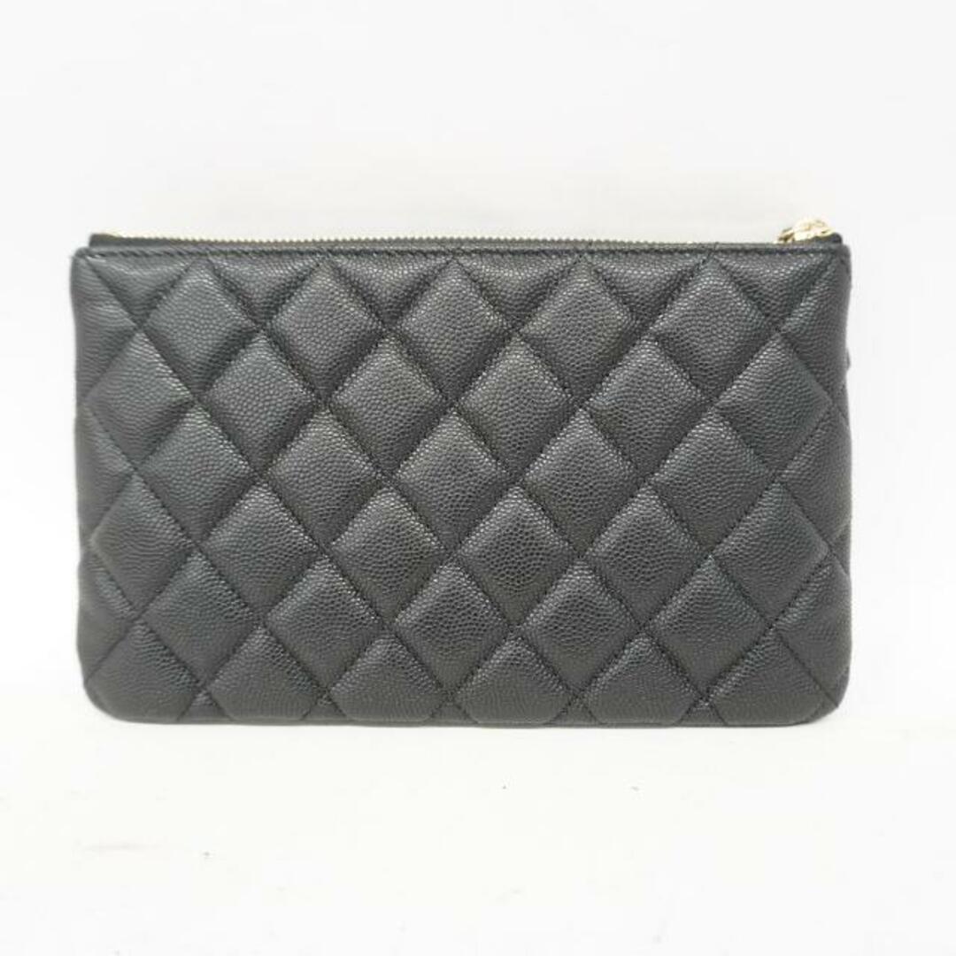 CHANEL(シャネル)の★SALE 【4fd3947】シャネル ポーチ/マトラッセ/キャビアスキン/ブラック/ゴールド金具 【中古】 レディース レディースのファッション小物(ポーチ)の商品写真