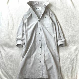 マーガレットハウエル(MARGARET HOWELL)の美品 マーガレットハウエル MHL ロングシャツワンピース 長袖  サイズ1(ロングワンピース/マキシワンピース)