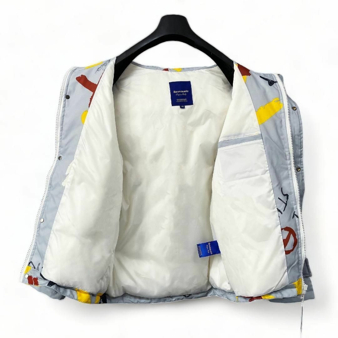 新品 ダックダウン ジャケット Emmauela イタリア製　総柄 ファー付き メンズのジャケット/アウター(ダウンジャケット)の商品写真