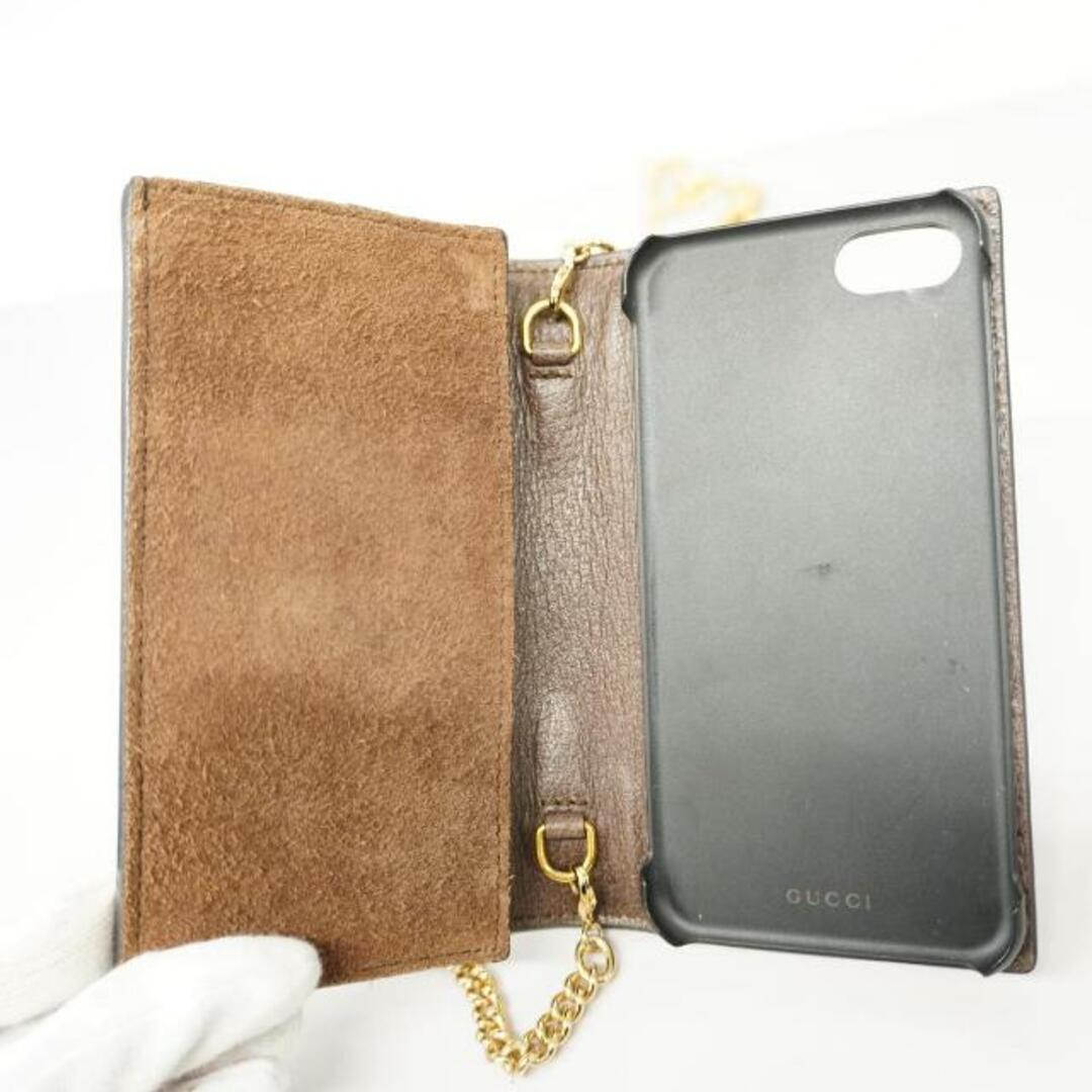 Gucci(グッチ)の★SALE 【4fd3998】グッチ/iPhoneケース/GGスプリーム/シェリーライン/オフィディア/523163 496334/PVC/レザー/ブラウン/ゴールド金具 【中古】 レディース レディースのファッション小物(その他)の商品写真