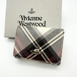 ヴィヴィアンウエストウッド(Vivienne Westwood)の【人気】ヴィヴィアンウエストウッド 三つ折り財布 ホワイト チェック がま口(財布)