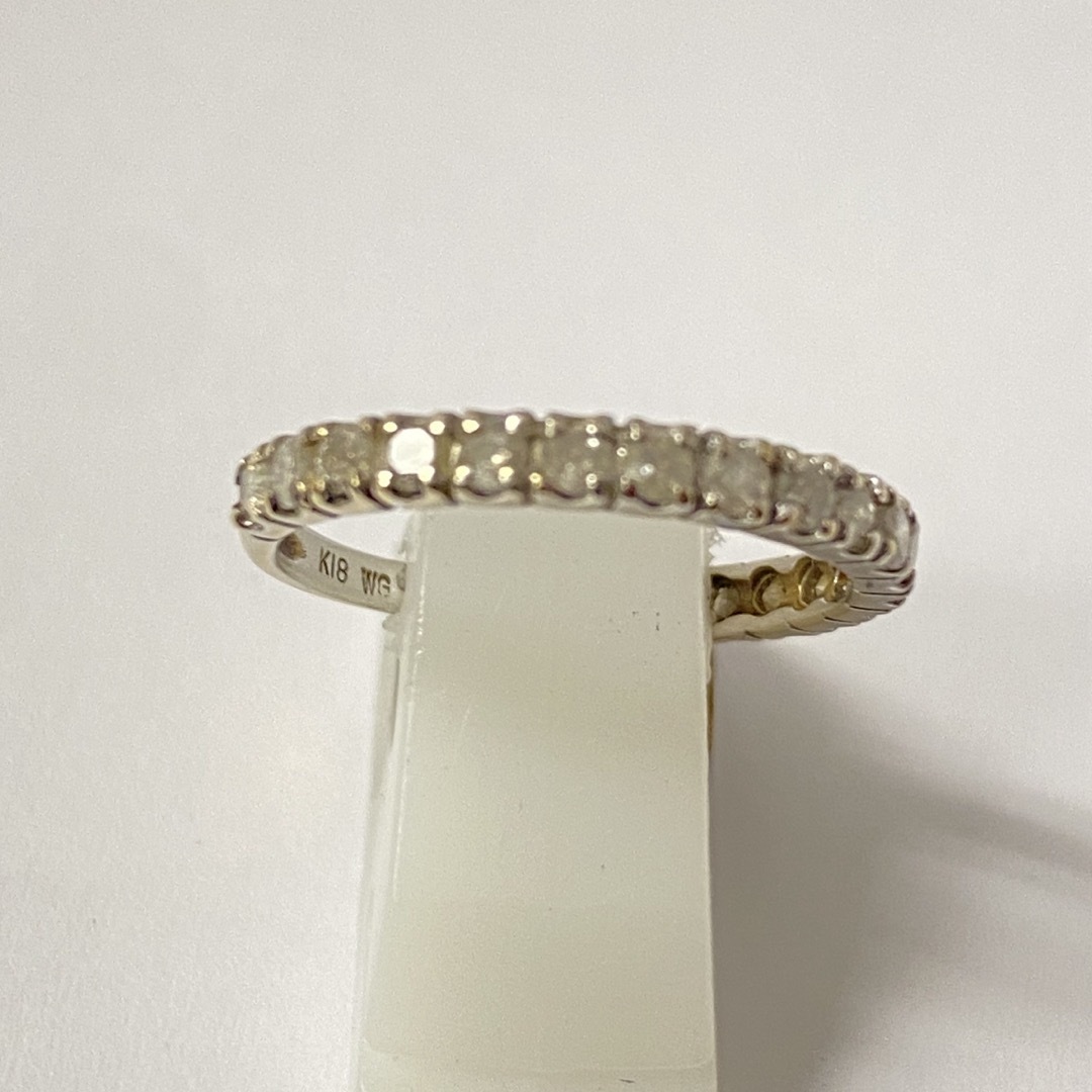 極美品　K18WG　高級　ハーフエタニティ　エンゲージリング　指輪　17石  レディースのアクセサリー(リング(指輪))の商品写真