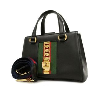 グッチ(Gucci)の【4fd3934】グッチ ツーウェイバッグ/シェリーライン/シルヴィ/460381/レザー/ブラック/ゴールド金具 【中古】 レディース(その他)