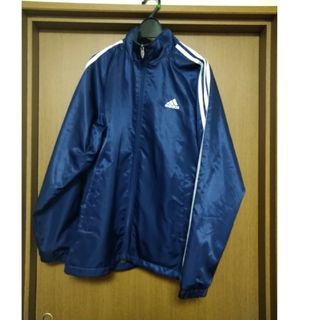 アディダス(adidas)のM0212 アディダス　adidas　ウインドブレーカー　紺色　3本ライン　LL(ナイロンジャケット)