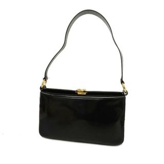 フェラガモ(Ferragamo)の★SALE 【4fd4261】サルヴァトーレフェラガモ ショルダーバッグ/ガンチーニ/エナメル/ブラック/ゴールド金具 【中古】 レディース(ショルダーバッグ)