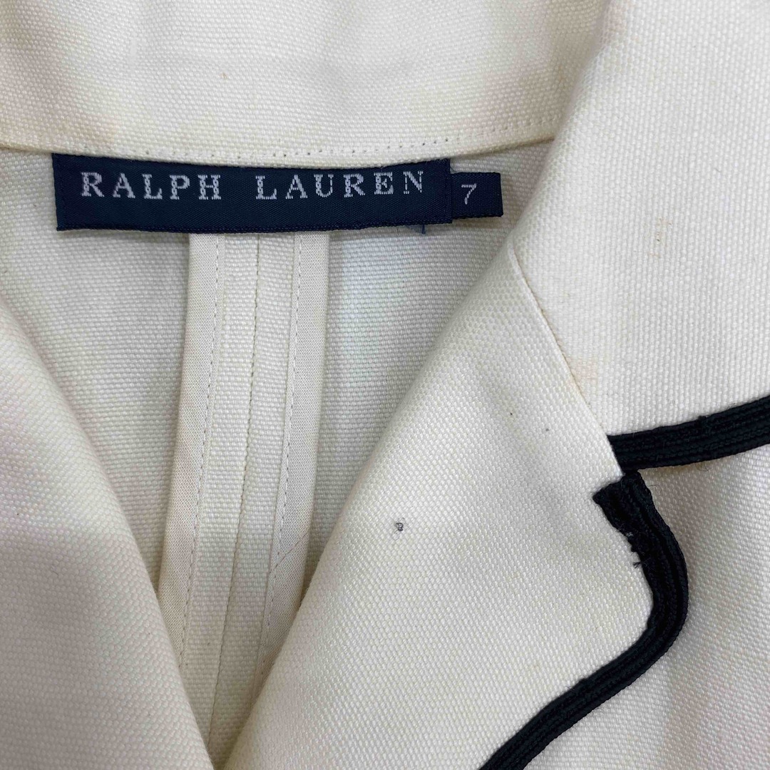 Ralph Lauren(ラルフローレン)のRalph Lauren レディース ラルフローレン テーラードジャケット　オフホワイト　麻100％ レディースのジャケット/アウター(テーラードジャケット)の商品写真