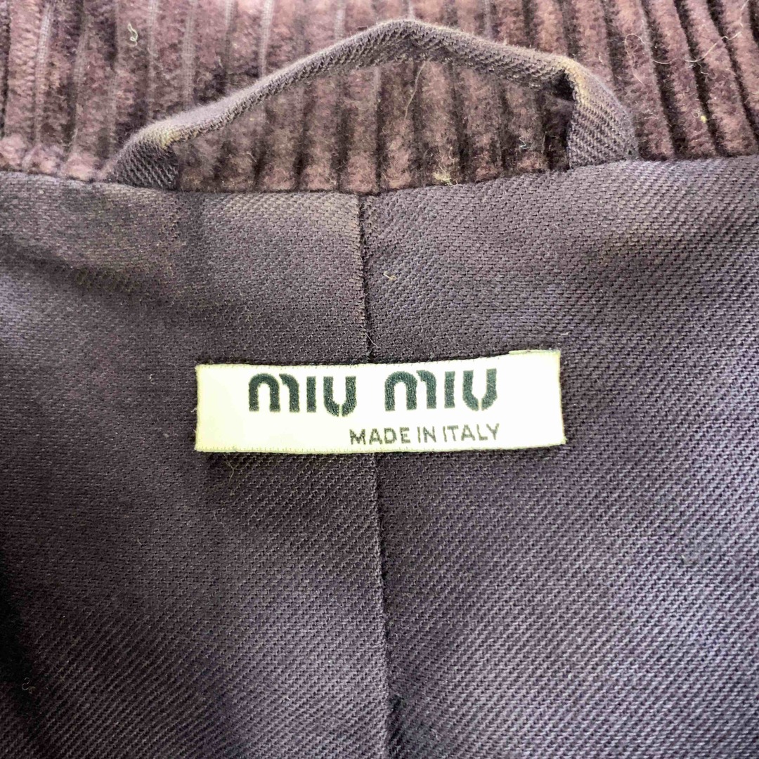miumiu(ミュウミュウ)のmiumiu レディース ミュウミュウ コーデュロイ ロングコート レディースのジャケット/アウター(ロングコート)の商品写真