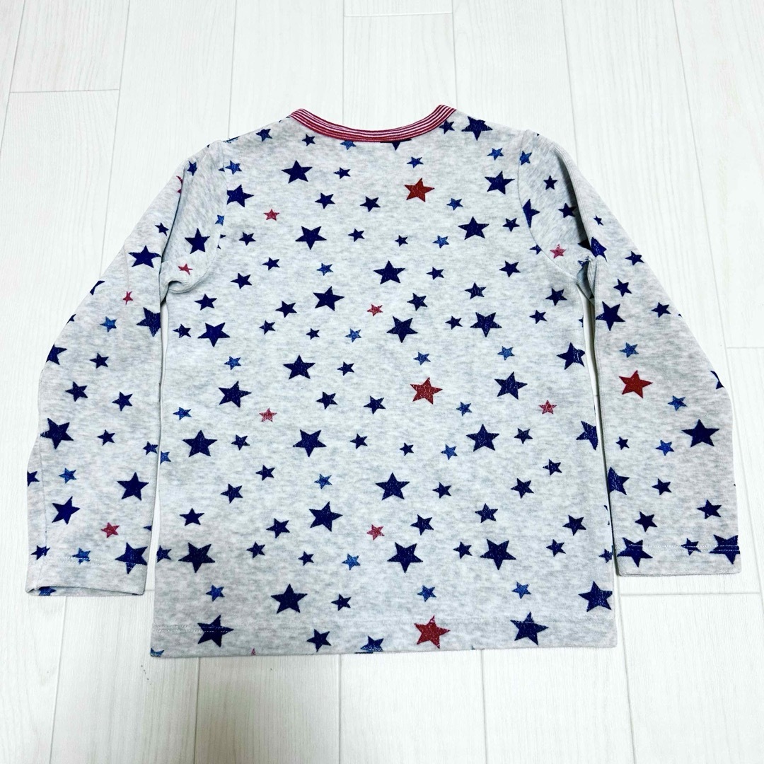 PETIT BATEAU(プチバトー)の☆美品☆ プチバトー 長袖 パジャマ 6a 120cm  ベロア スター  キッズ/ベビー/マタニティのキッズ服男の子用(90cm~)(パジャマ)の商品写真