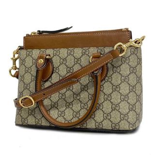 グッチ(Gucci)の【4fd3977】グッチ ツーウェイバッグ/GGスプリーム/453177/PVC/レザー/ブラウン/ゴールド金具 【中古】 レディース(その他)