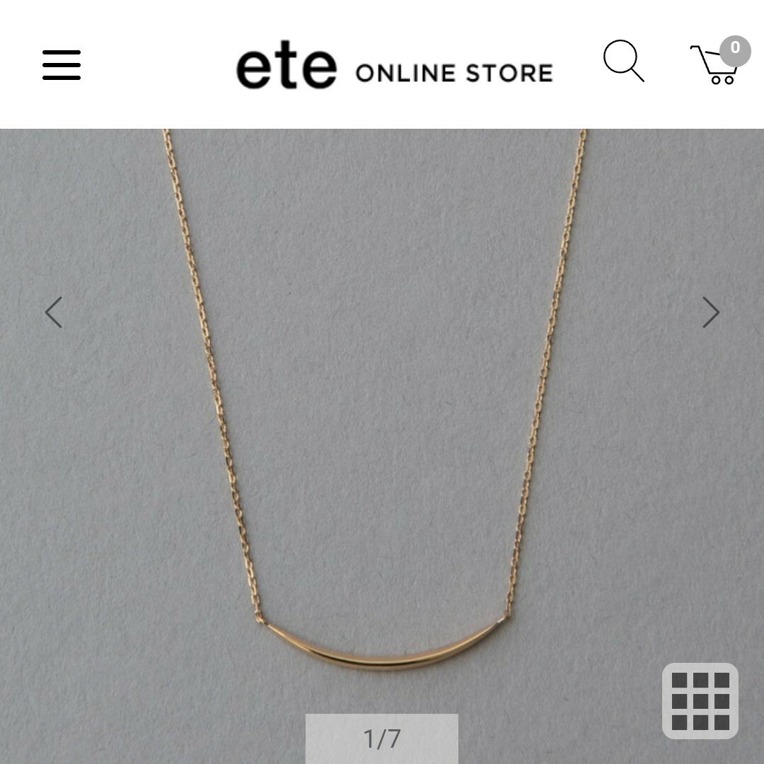 ete - ete エテ レイヤー カーヴィーライン ネックレス K18YG ete - ete エテ レイヤー カーヴィーライン ネックレス K18YG