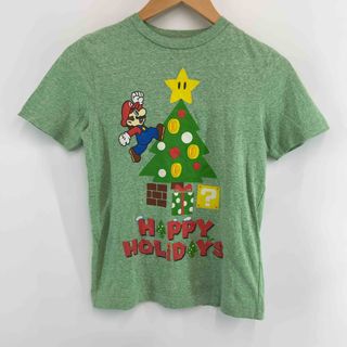 スーパーマリオ レディース  プリント　Tシャツ　半袖　グリーン(Tシャツ/カットソー(半袖/袖なし))