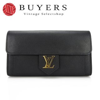 ルイヴィトン(LOUIS VUITTON)の【中古】 ルイ・ヴィトン 長財布 ポルトフォイユ ロックミー M60861 レザー ブラック - ゴールド金具 二つ折り LVロゴ レディース 女性 LOUIS VUITTON(財布)