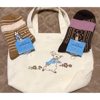 ピーターラビット(PETER RABBIT（TM）)の☆3点☆新品☆2足☆ソックス&ミニバック☆ピーターラビット☆(ソックス)