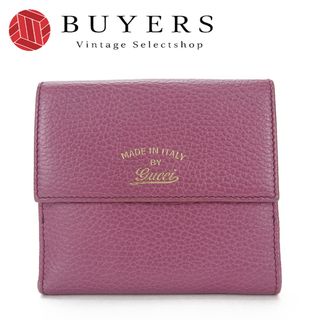 グッチ(Gucci)の【中古】 グッチ 二つ折り財布 368233 スイング レザー パープル ネイビー Wホック コンパクト レディース 女性 GUCCI(財布)