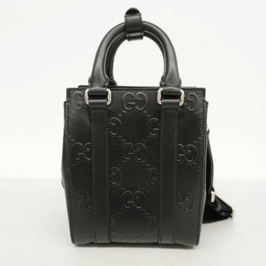 Gucci(グッチ)の★SALE 【4fd4258】グッチ ツーウェイバッグ/GGエンボス/696010 520981/レザー/ブラック/シルバー金具 【中古】 メンズ レディースのバッグ(その他)の商品写真