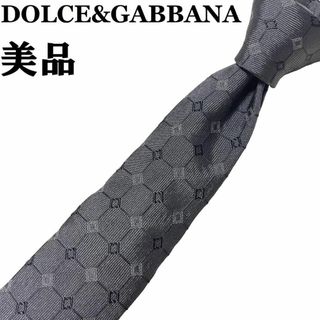 ドルチェアンドガッバーナ(DOLCE&GABBANA)の【イタリア製】ドルチェ＆ガッバーナ ナロータイ 墨黒～チャコールグレー系(ネクタイ)