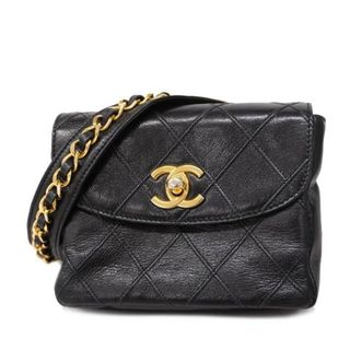 シャネル(CHANEL)の★SALE 【4fd4464】シャネル ウエストバッグ/ビコローレ/レザー/ブラック/ゴールド金具 【中古】 レディース(ボディバッグ/ウエストポーチ)