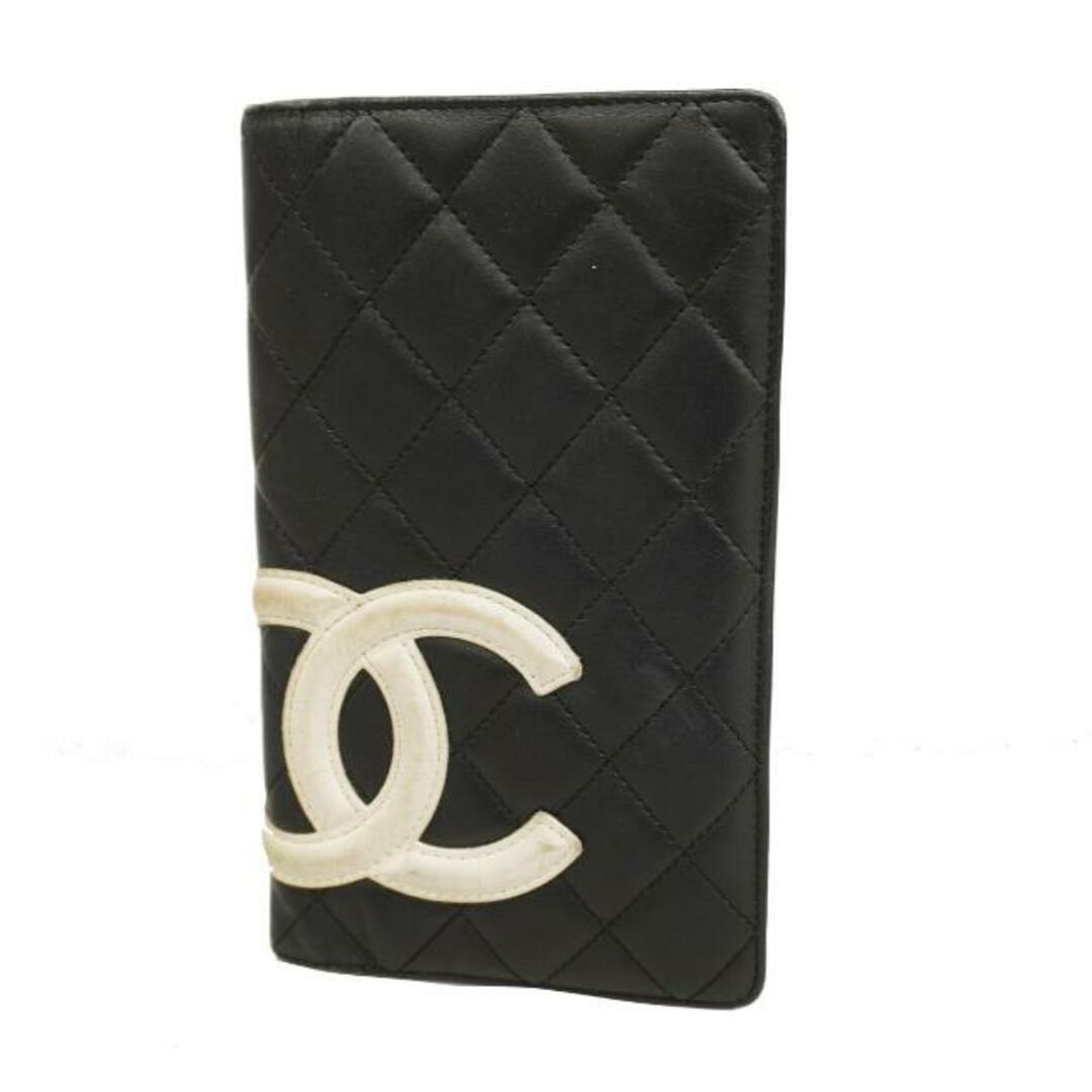 CHANEL(シャネル)の★SALE 【4fd4338】シャネル 長財布/カンボン/ラムスキン/ブラック/ホワイト/ピンク/シルバー金具 【中古】 レディース レディースのファッション小物(財布)の商品写真