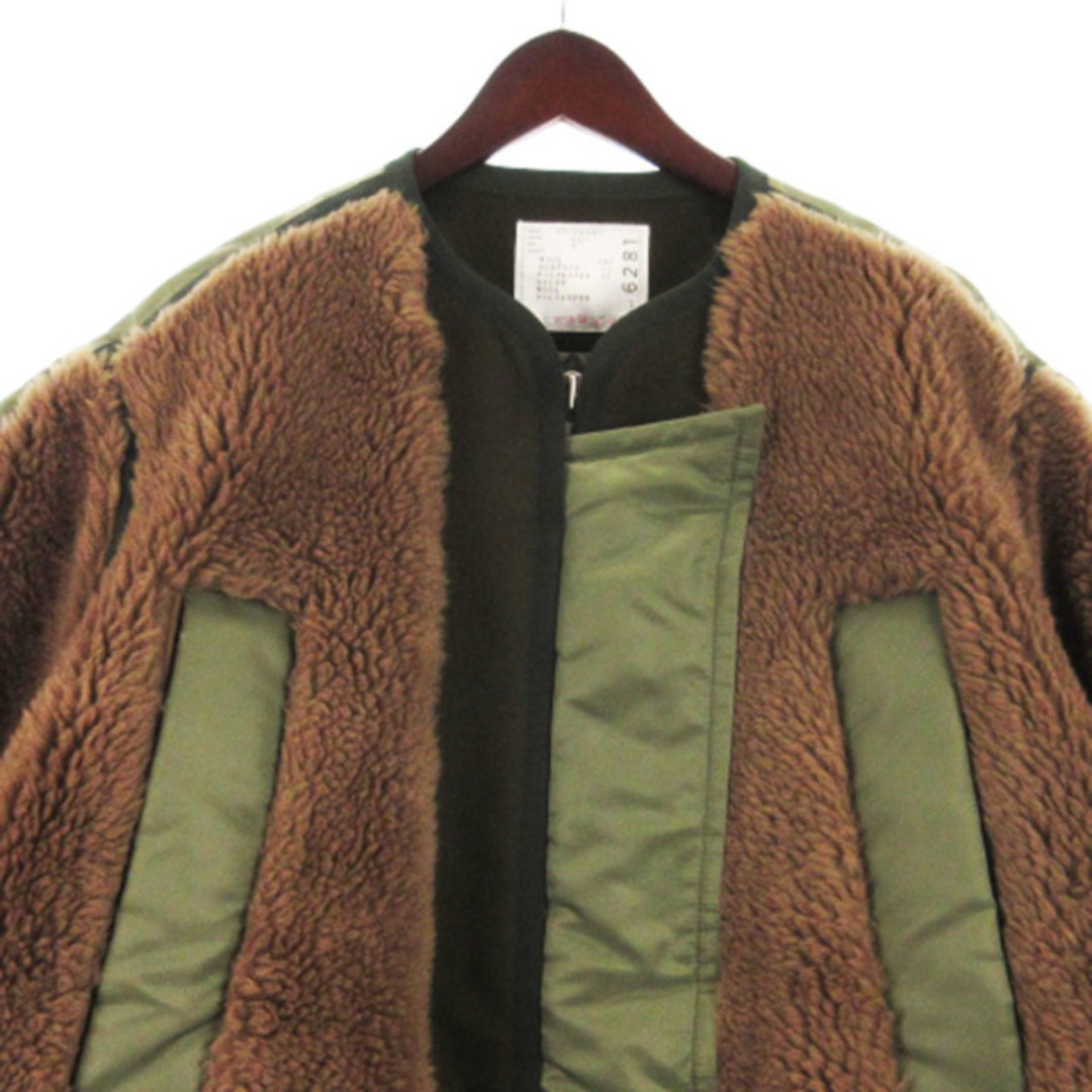 sacai(サカイ)のサカイ タグ付き ファーシアリングナイロンツイル コート ジャケット カーキ 3 レディースのジャケット/アウター(その他)の商品写真