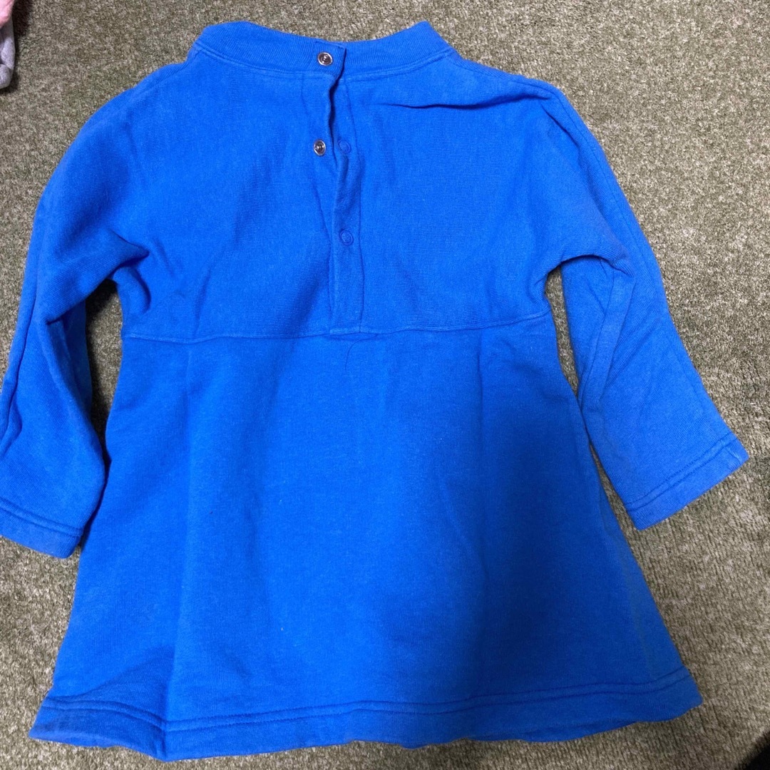 青ワンピース　95 キッズ/ベビー/マタニティのキッズ服女の子用(90cm~)(ワンピース)の商品写真