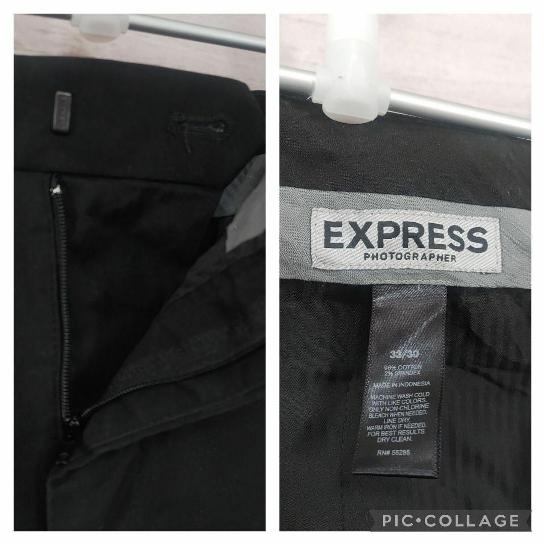 EXPRESS(エクスプレス)のEXPRESS　33×30　コットンパンツ　古着　ブラック　スラックス メンズのパンツ(スラックス)の商品写真