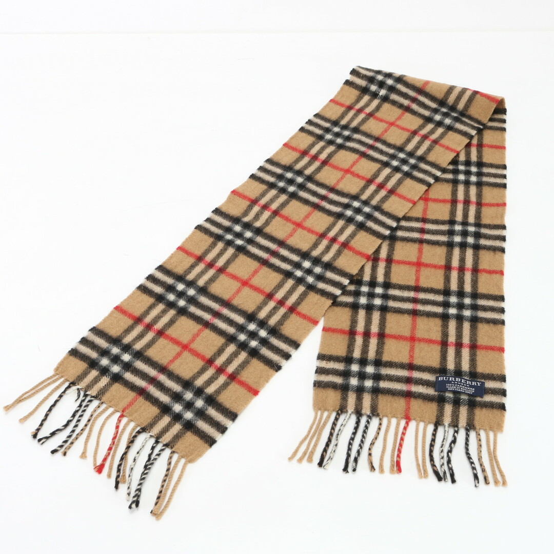 BURBERRY(バーバリー)の美品 バーバリー ノバ チェック カシミヤ 100％ ストール ショール 秋 冬 フリンジ マフラー メンズ レディース EPM 0220-P1 メンズのファッション小物(マフラー)の商品写真