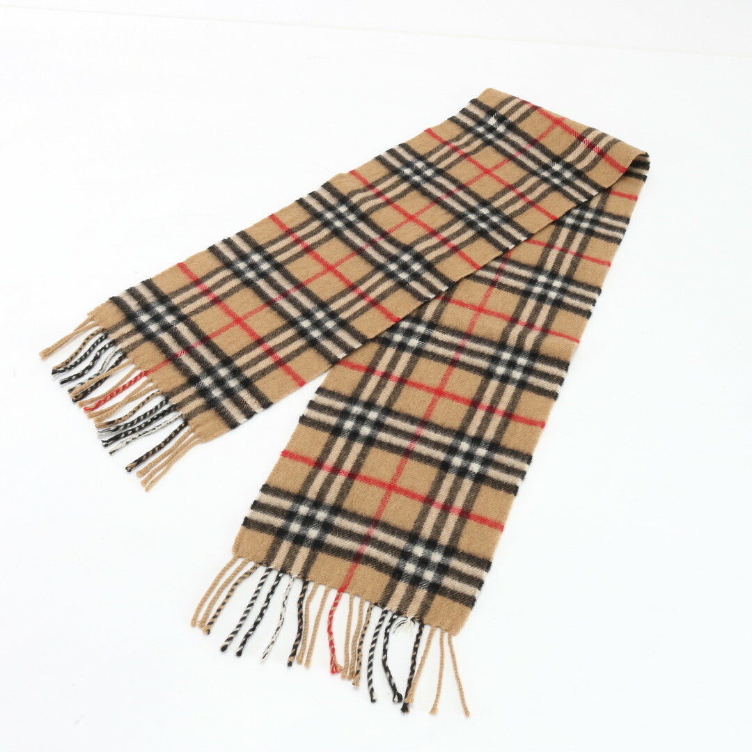 BURBERRY(バーバリー)の美品 バーバリー ノバ チェック カシミヤ 100％ ストール ショール 秋 冬 フリンジ マフラー メンズ レディース EPM 0220-P1 メンズのファッション小物(マフラー)の商品写真