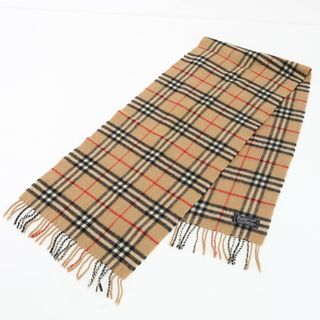 バーバリー(BURBERRY)のバーバリー ノバ チェック ウール 100％ ストール ショール ベージュ 秋 冬 フリンジ マフラー メンズ レディース EPM 0220-P2(マフラー)