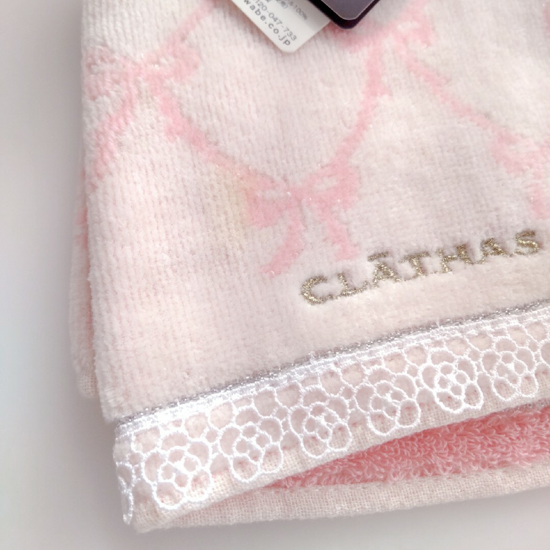 CLATHAS(クレイサス)のCLATHAS リボン柄 タオルハンカチ レディースのファッション小物(ハンカチ)の商品写真