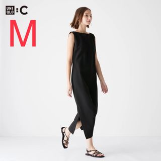 ユニクロ(UNIQLO)の【新品】ユニクロシー　UNIQLO C  クレープジャージーワンピース　M(ロングワンピース/マキシワンピース)