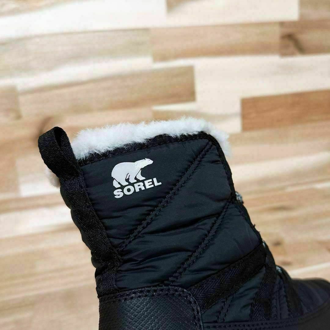 SOREL(ソレル)の美品【ソレル】ブーツ ユースウィットニーIIショートレース 21.0 黒×白 レディースの靴/シューズ(ブーツ)の商品写真