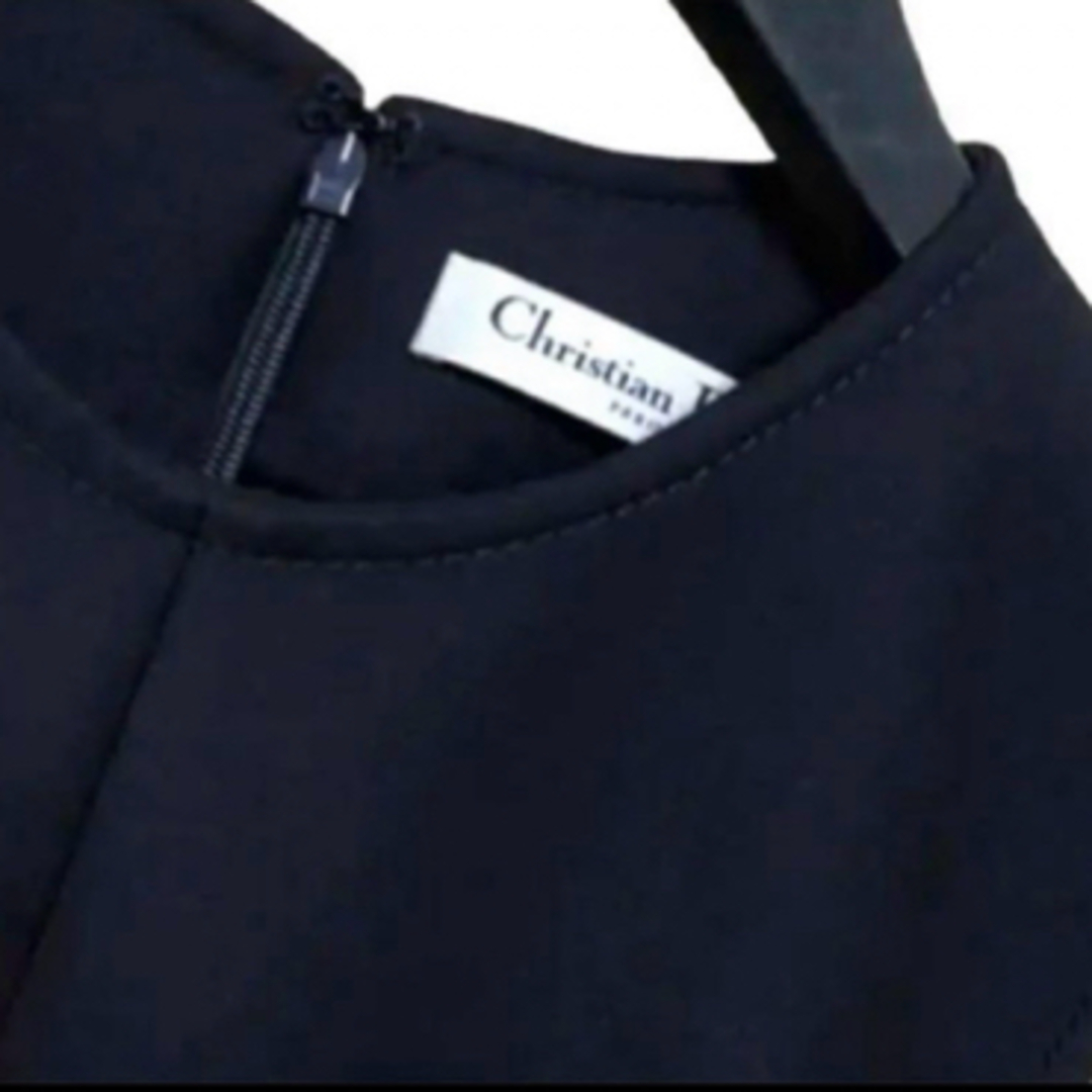 Christian Dior(クリスチャンディオール)のクリスチャンディオール　濃紺ワンピース　34 レディースのワンピース(ミニワンピース)の商品写真