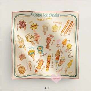 エルメス(Hermes)の新品★エルメス ファニーアイスクリーム　カレ70　Funny Ice Cream(バンダナ/スカーフ)