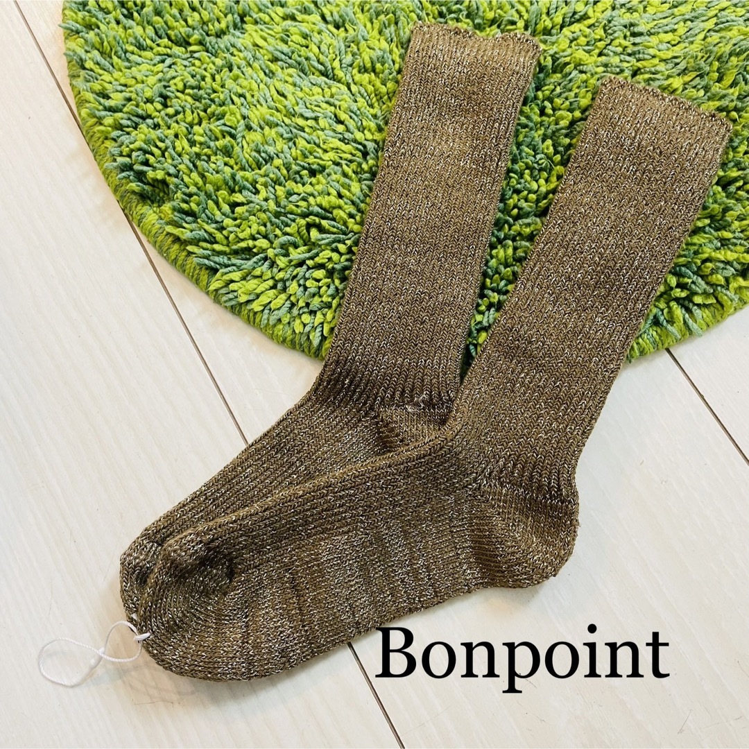 Bonpoint(ボンポワン)の新品 Bonpoint ボンポワン ノエル 5 ラメ 靴下 定価6160円 キッズ/ベビー/マタニティのこども用ファッション小物(靴下/タイツ)の商品写真