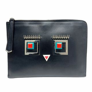 FENDI - FENDI フェンデイ モンスター 8M0363 クラッチバッグ セカンドバッグ ロゴ レザー メンズ レディース