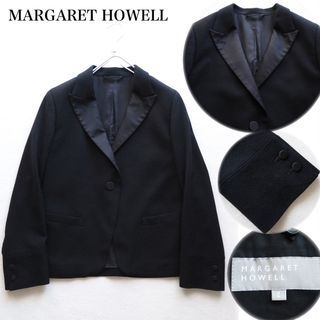 マーガレットハウエル(MARGARET HOWELL)のMARGARET HOWELL タキシード テーラードジャケット ウール 黒(テーラードジャケット)